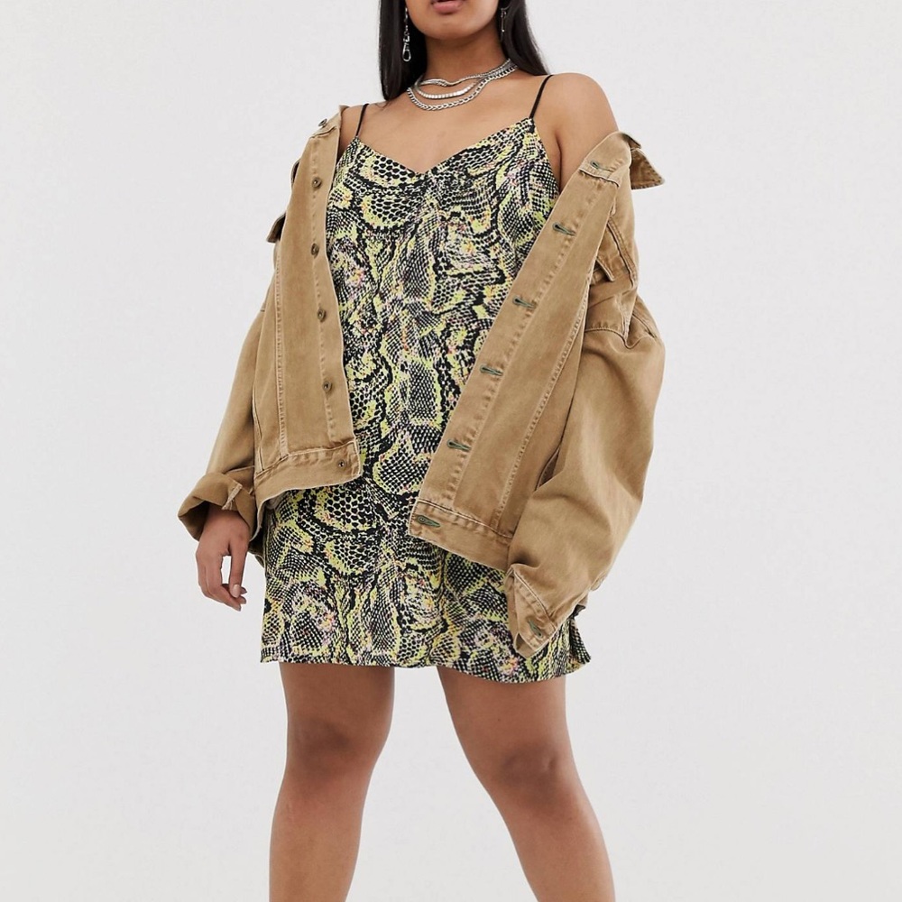 Sz 18 ASOS Collusion Snake Print Cami Mini Dress
